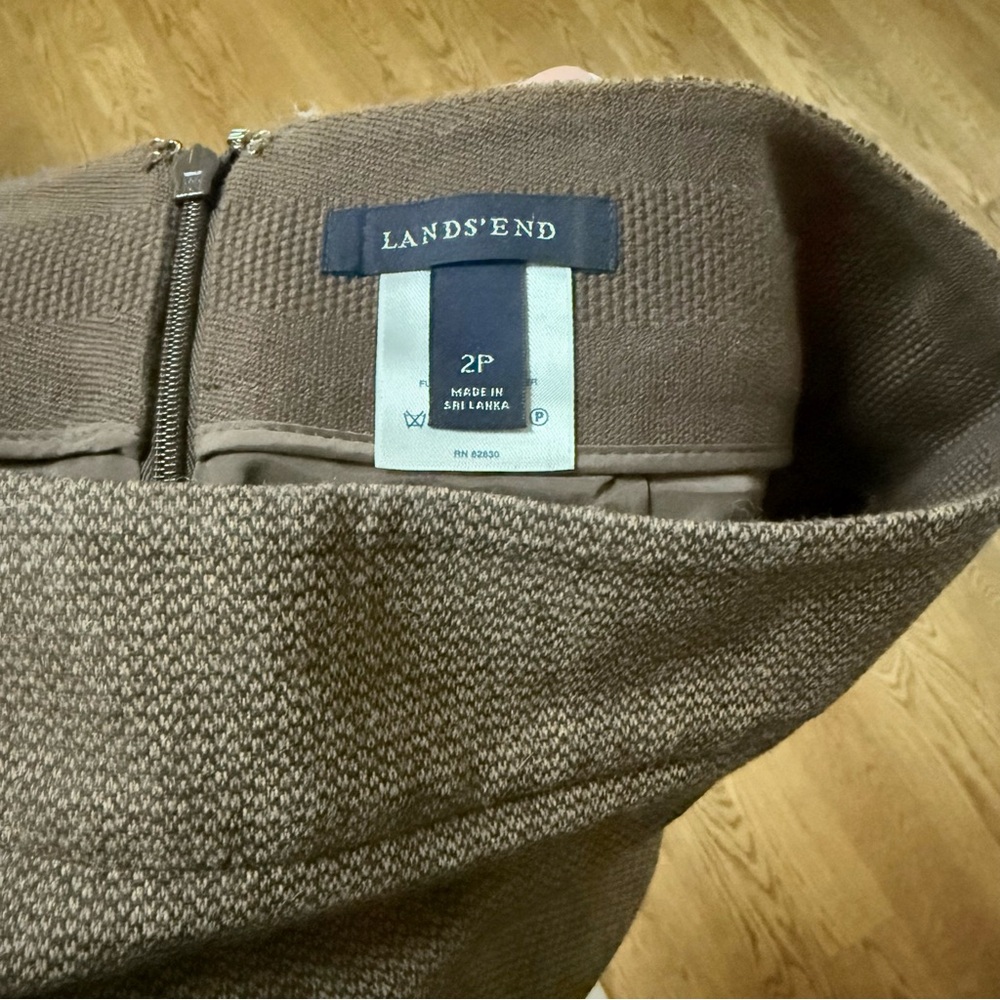 Lands' End Brown A-Line Tweed Skirt - Picture 6 of 6